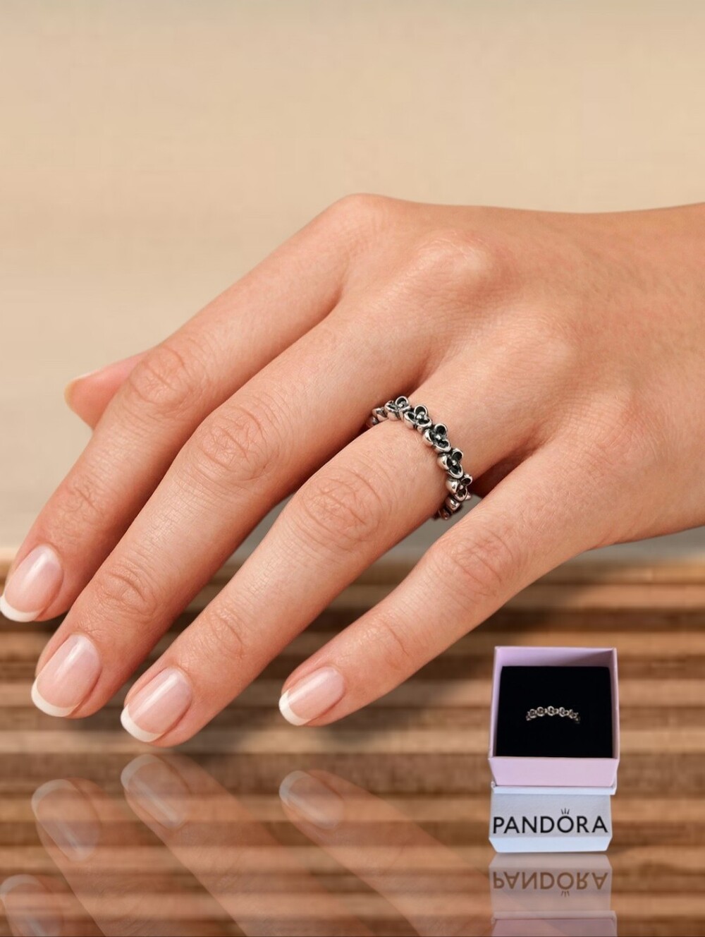 PANDORA Sterling Silver Wanda's Garden II Floral Stackable Ring Retired